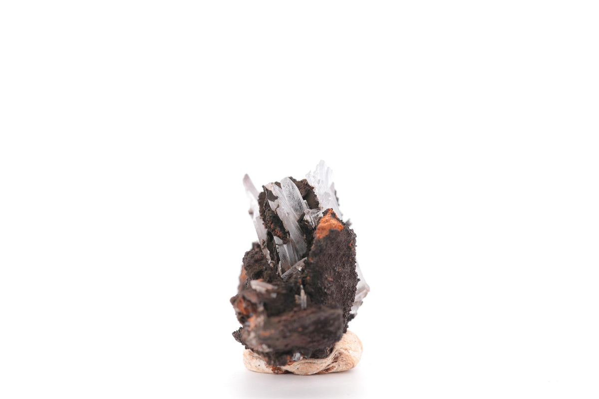 Baryte bleue sur goethite – Sidi Lhcen, Nador, Maroc – 41 g