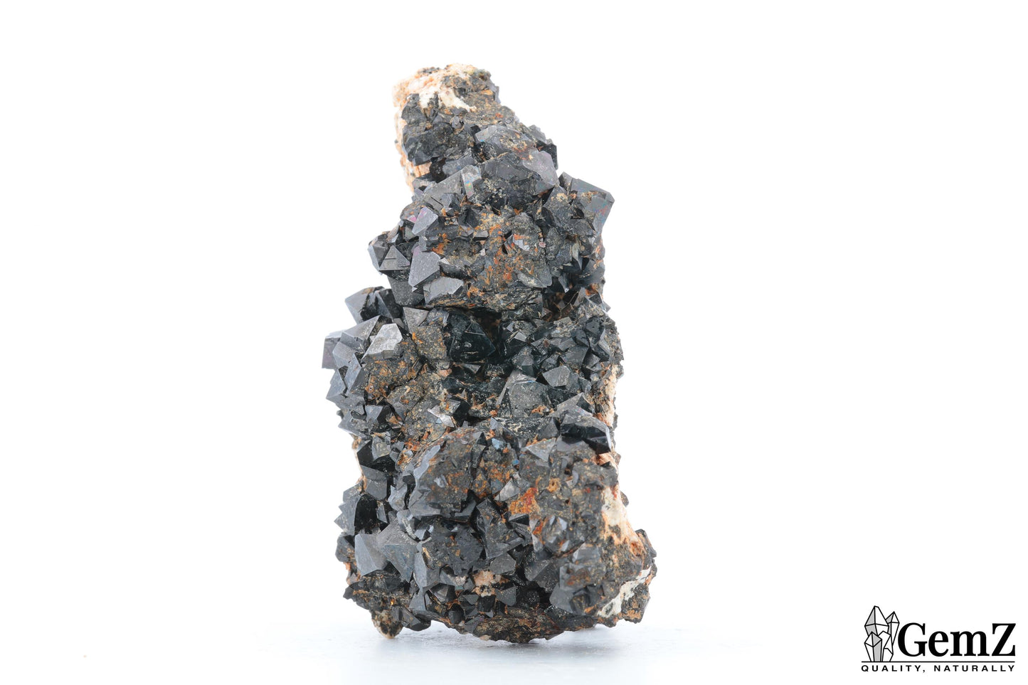 Magnétite cristallisée sur orthose, 64g, Maroc