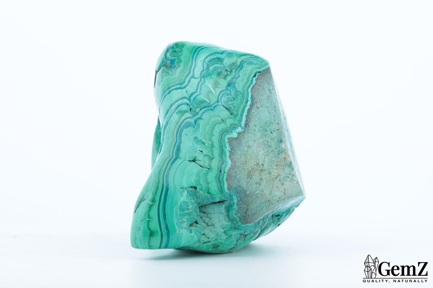 Chrysocolle-Malachite Triangulaire, 218g, Vagues Naturelles Sublimes