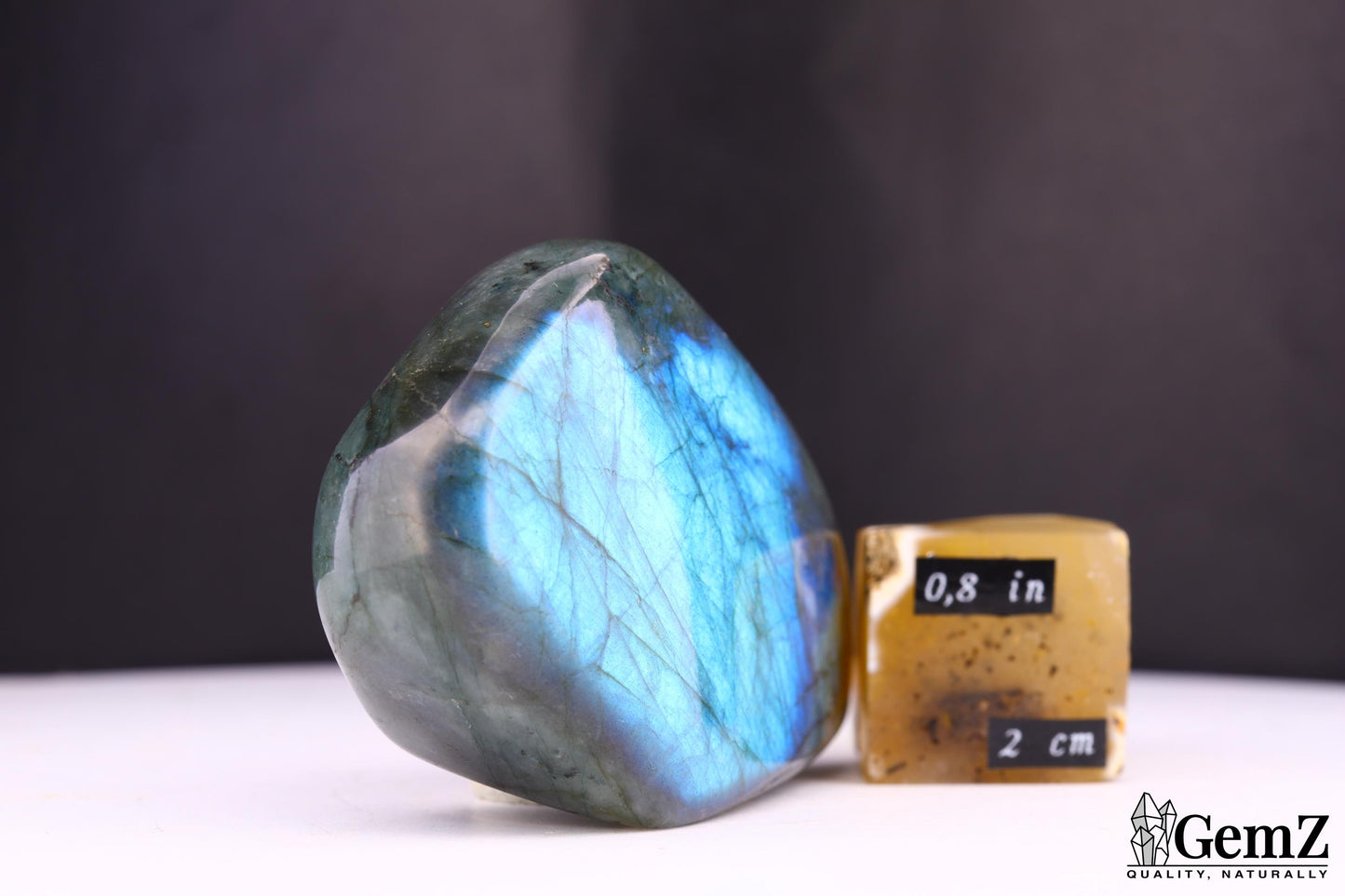 Labradorite 80g ! , Reflets Bleu Intense