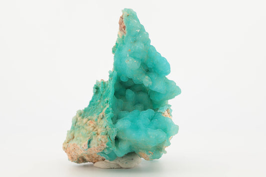 Hémimorphite naturelle du Congo – Cristaux botryoïdaux bleu turquoise avec matrice brute, 82 g