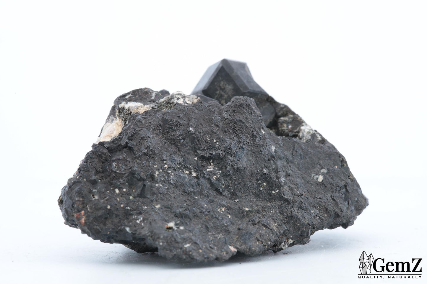 Mélanite et orthose sur gangue, 64g, Maroc