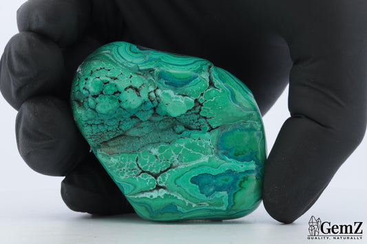 Chrysocolle-Malachite Brute, 116g, Motifs Fossilisés et Couleurs Vibrantes