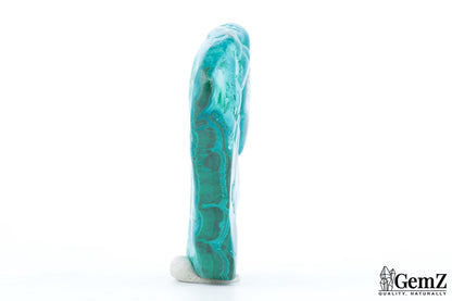 Chrysocolle-malachite polie, cercles vert émeraude – Congo RDC – 93 g
