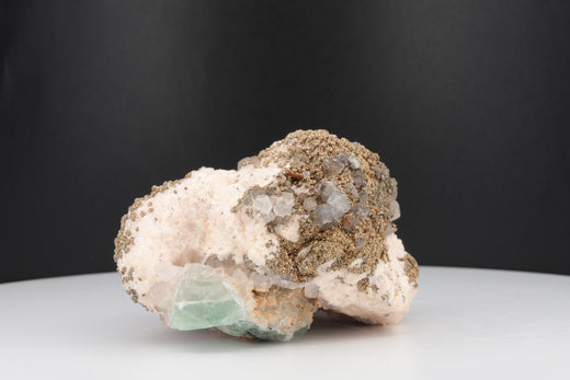 Fluorine naturelle en barytine avec pyrite – Pièce unique du Maroc