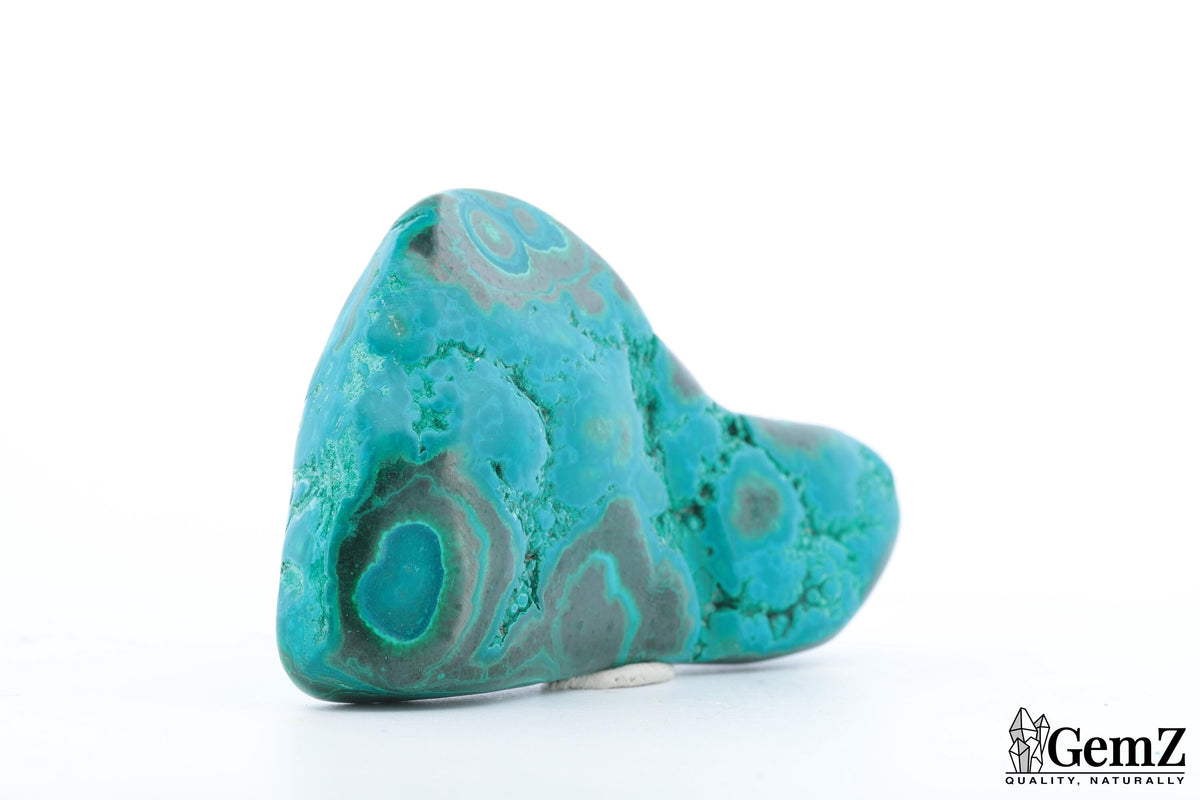 Chrysocolle-malachite polie, motifs ondulés – Congo RDC – 110 g