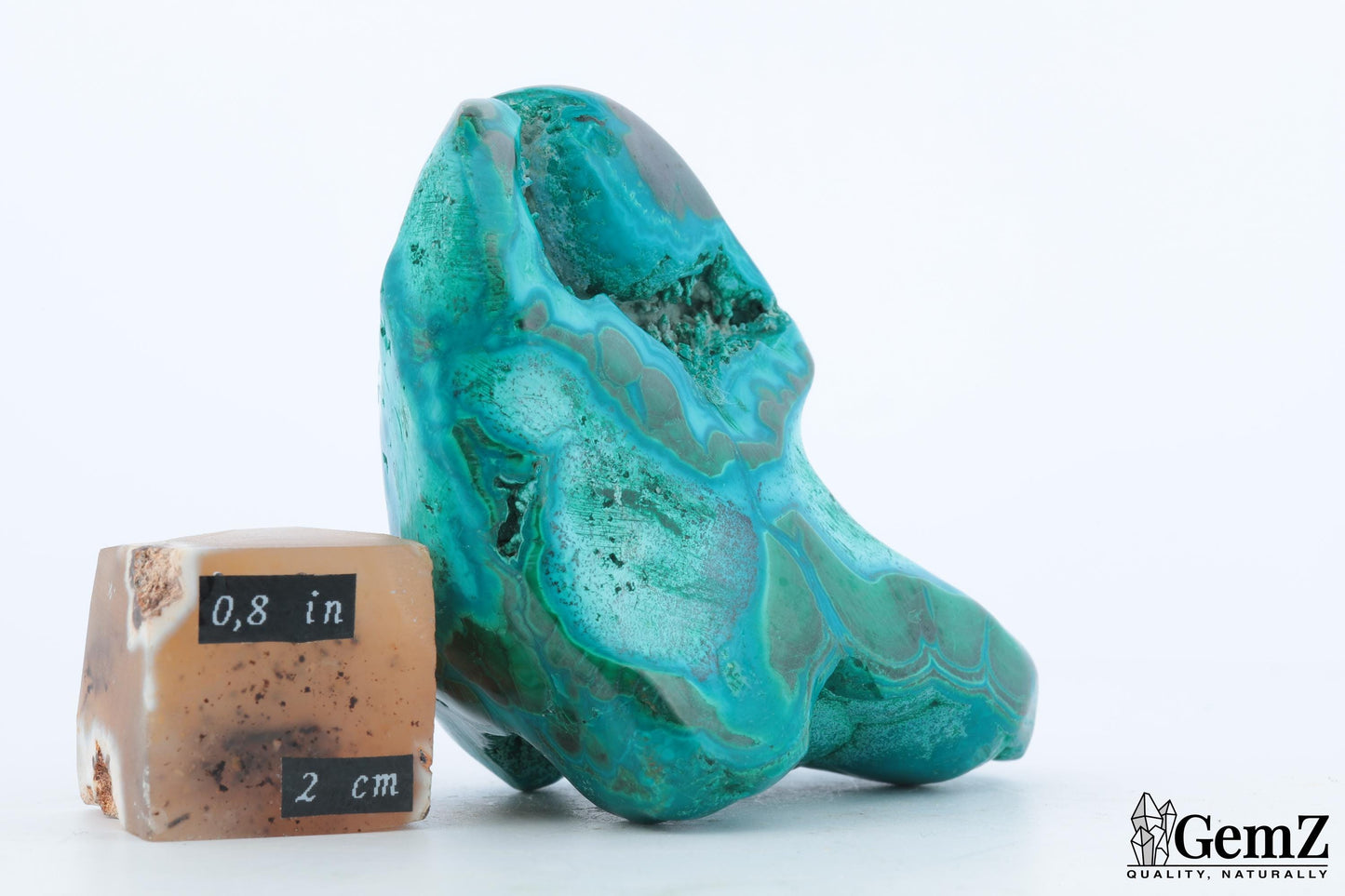 Chrysocolle-Malachite Unique, 86g, Cavité Naturelle et Couleurs Vibrantes