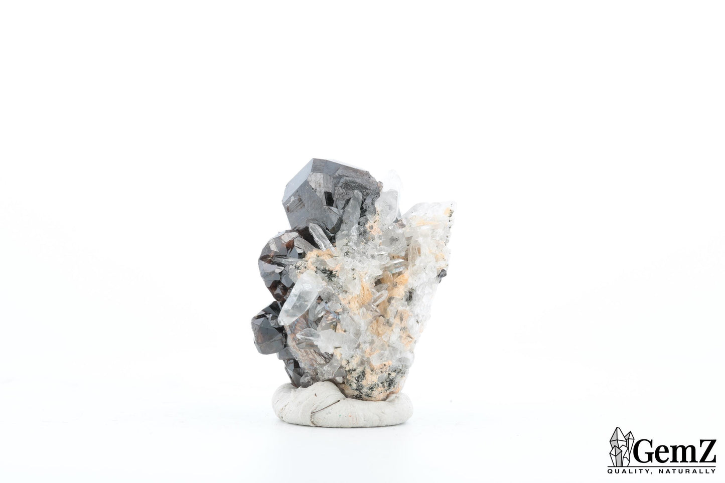 Rare Cassitérite cristallisée sur quartz – 30g