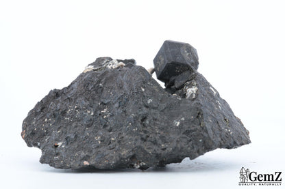 Mélanite et orthose sur gangue, 64g, Maroc