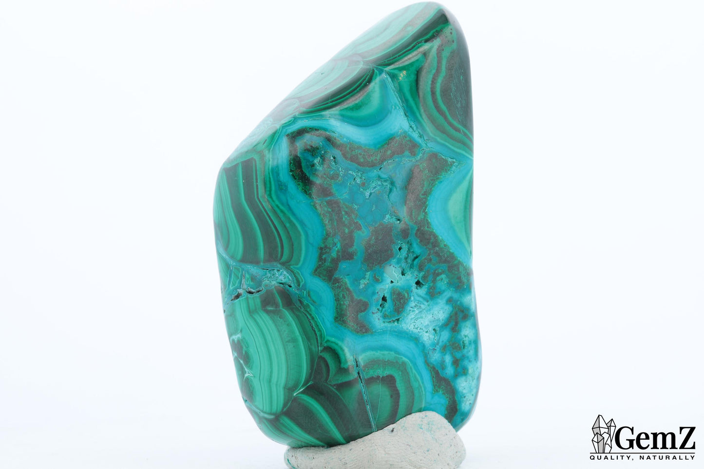 Chrysocolle-Malachite AAA+ Sculpturale, 219g, Couleurs Hypnotiques