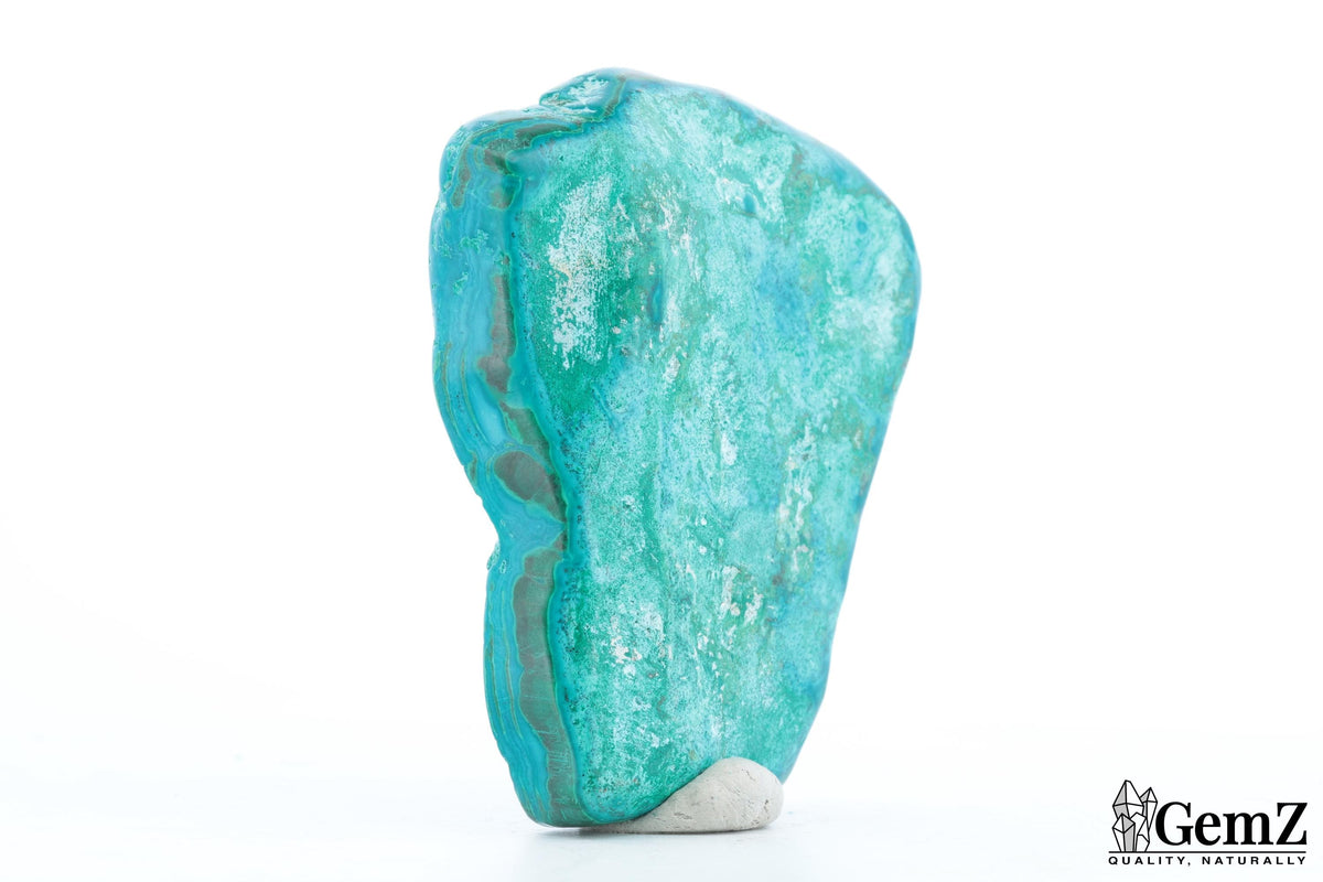 Chrysocolle-malachite polie, cercles vert émeraude – Congo RDC – 93 g
