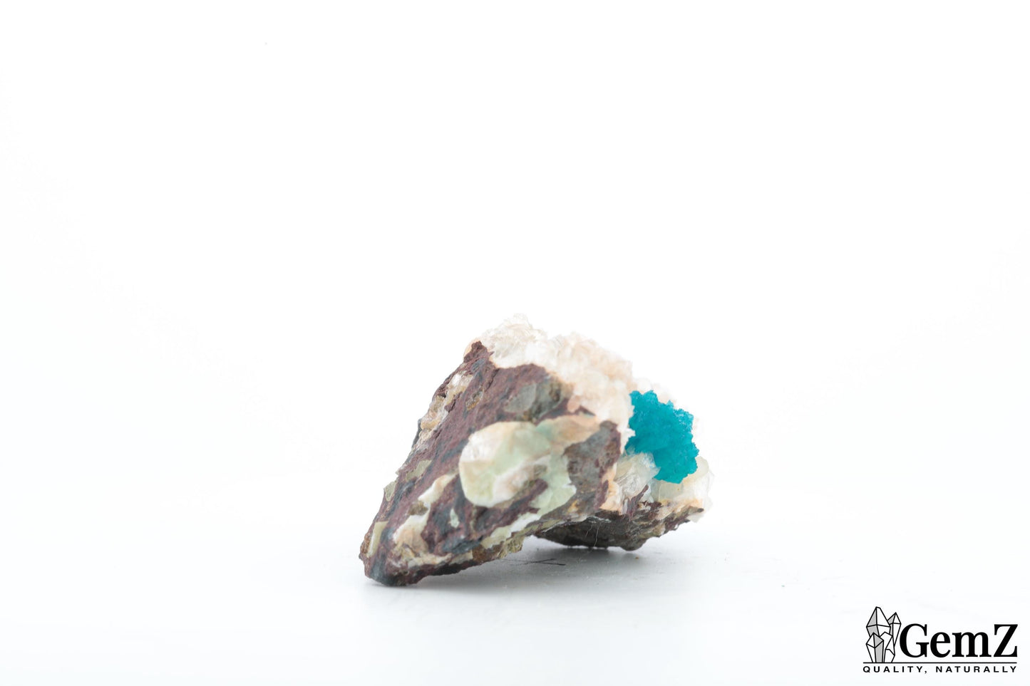 Cavansite bleue éclatante sur matrice cristalline – Origine : Inde