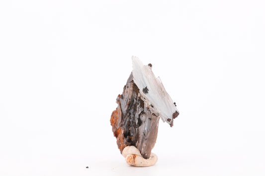 Baryte bleue sur Goéthite – Mine de Sidi Lhcen, Nador, Maroc, 19 g