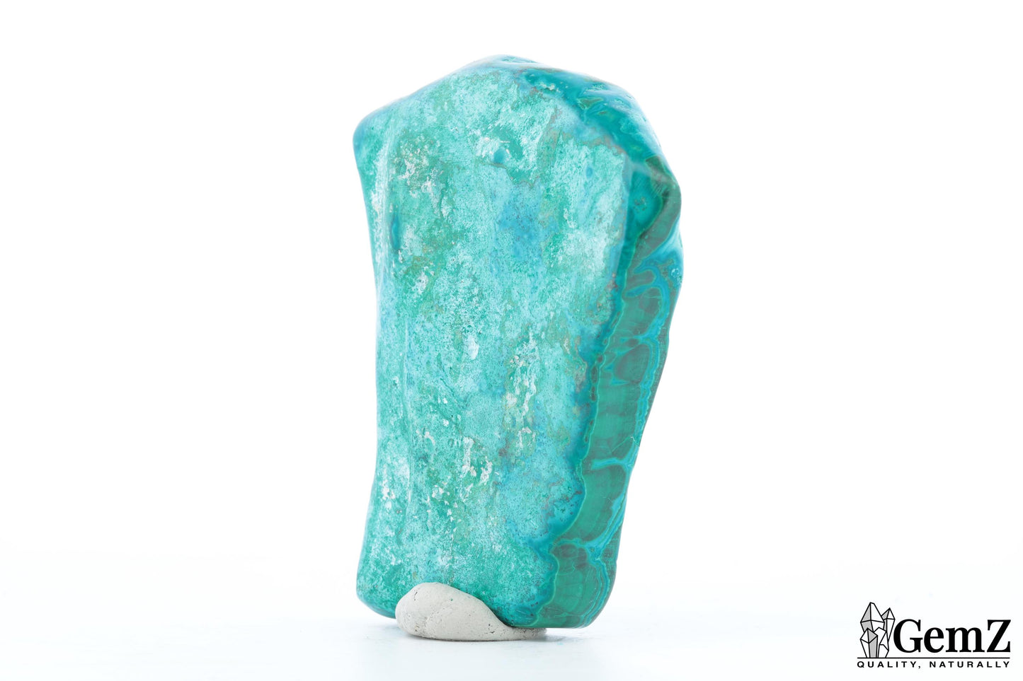 Chrysocolle-Malachite 93g, Forme Unique et Tons Turquoise