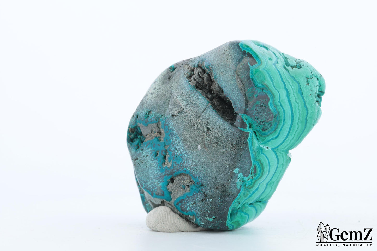 Chrysocolle-Malachite Brute, 116g, Motifs Fossilisés et Couleurs Vibrantes