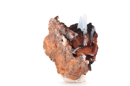 Baryte bleue sur Goéthite – Mine de Sidi Lhcen, Nador, Maroc, 74 g