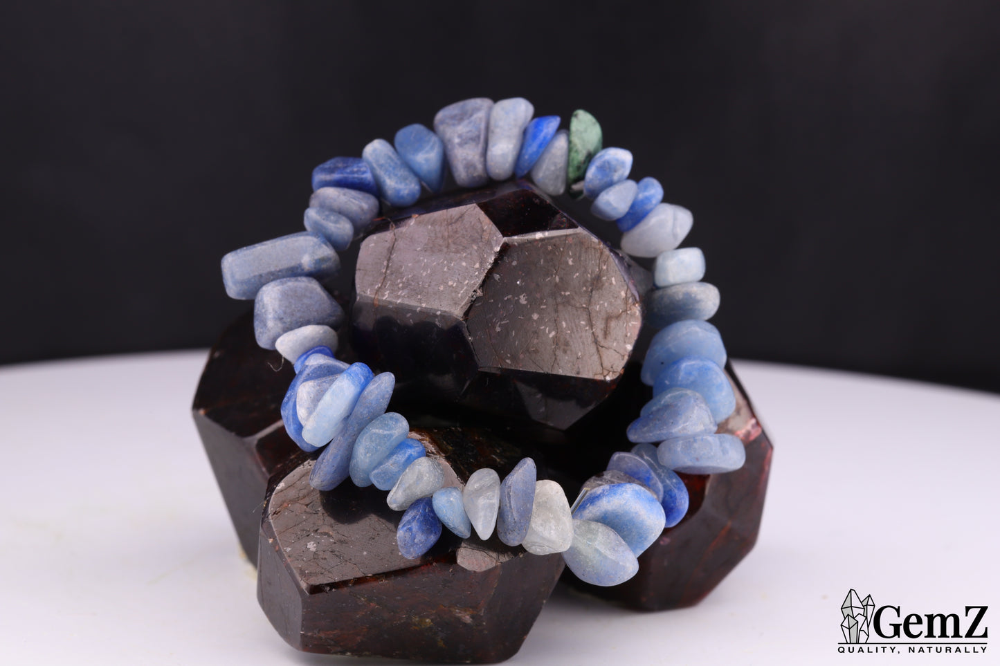 Bracelet Chips Dumortiérite Bleue