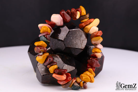 Bracelet Chips Jaspe Mokaïte