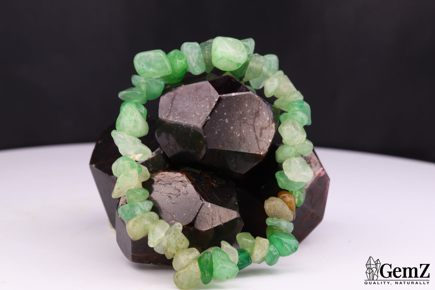 Bracelet Chips Aventurine verte