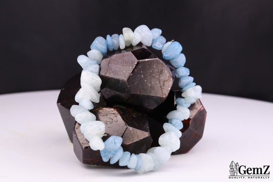 Bracelet Chips Quartz Bleu (teinté)