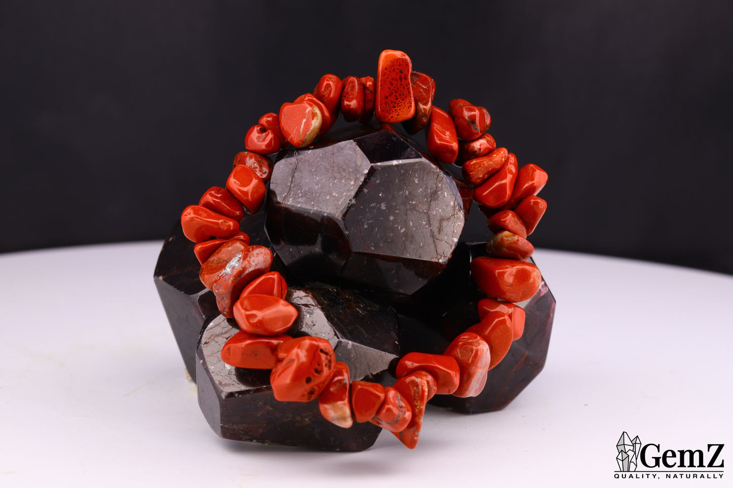 Bracelet Chips Jaspe Rouge