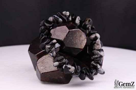 Bracelet Chips Obsidienne neige