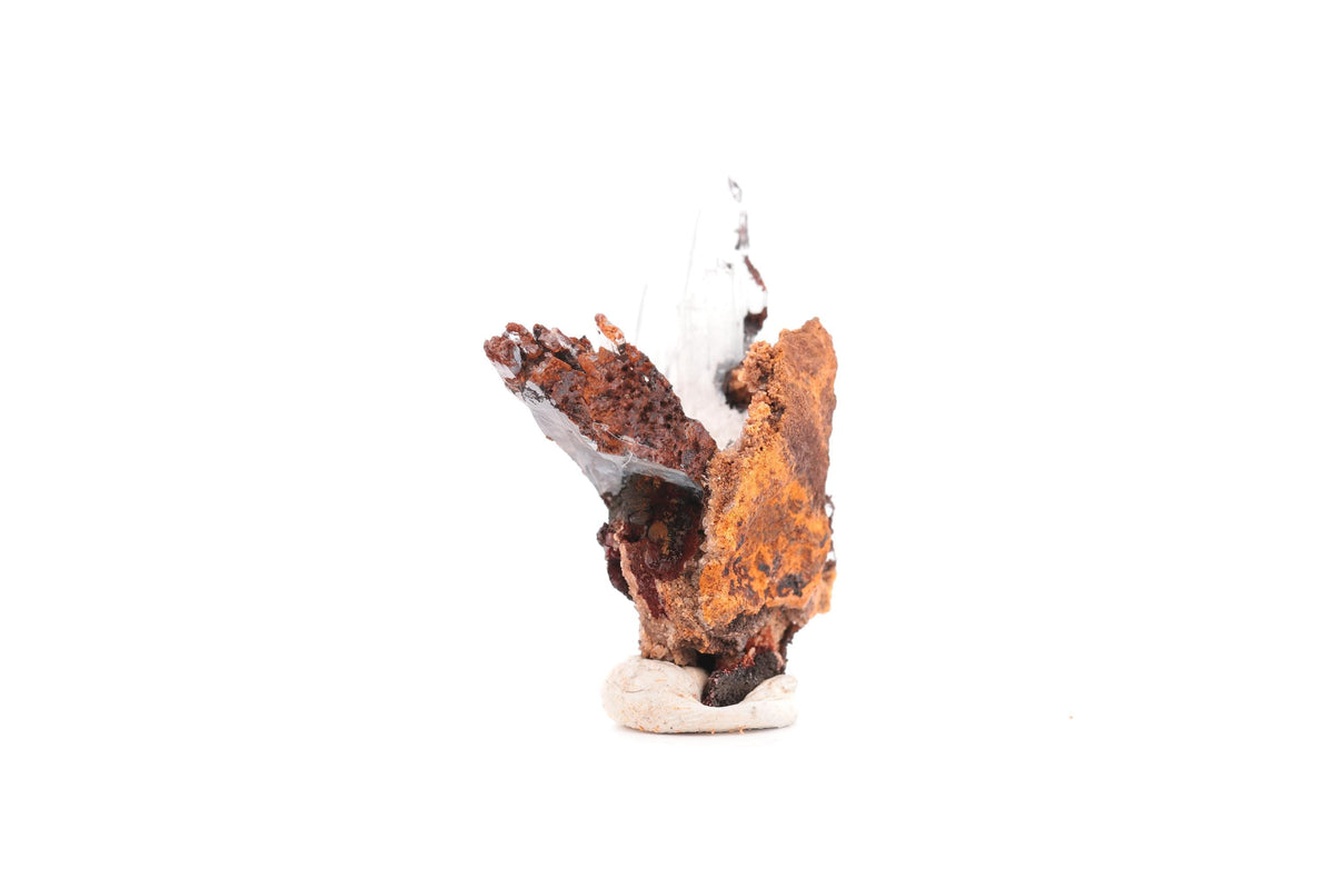 Baryte bleue sur goethite – Sidi Lhcen, Nador, Maroc – 14,7 g