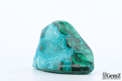 Chrysocolle-Malachite Polie, 158g, Motifs Tourbillonnants Naturels