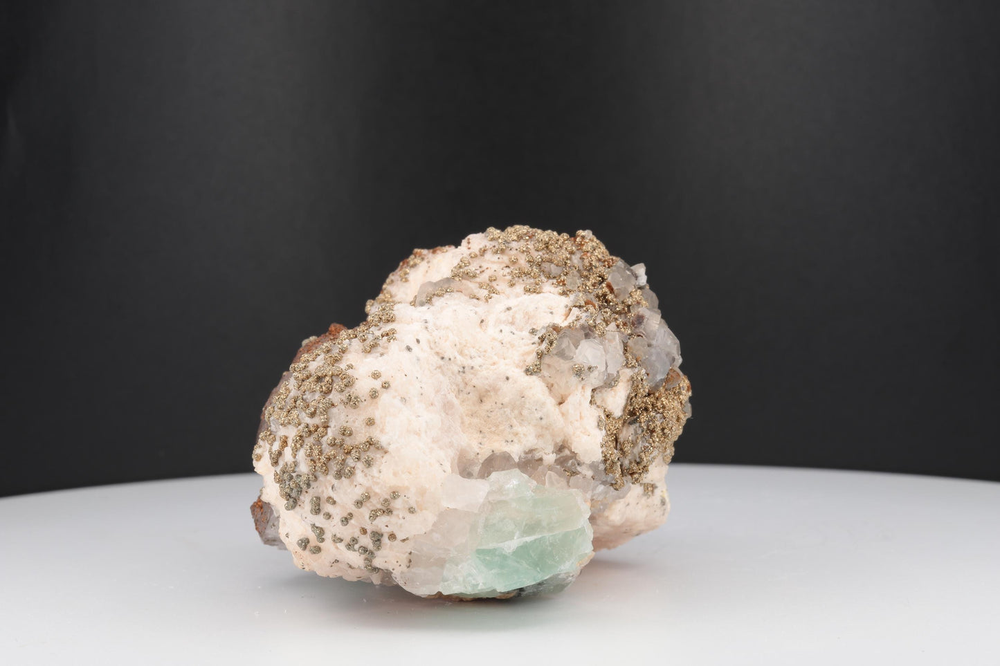 Fluorine naturelle en barytine avec pyrite – Pièce unique du Maroc