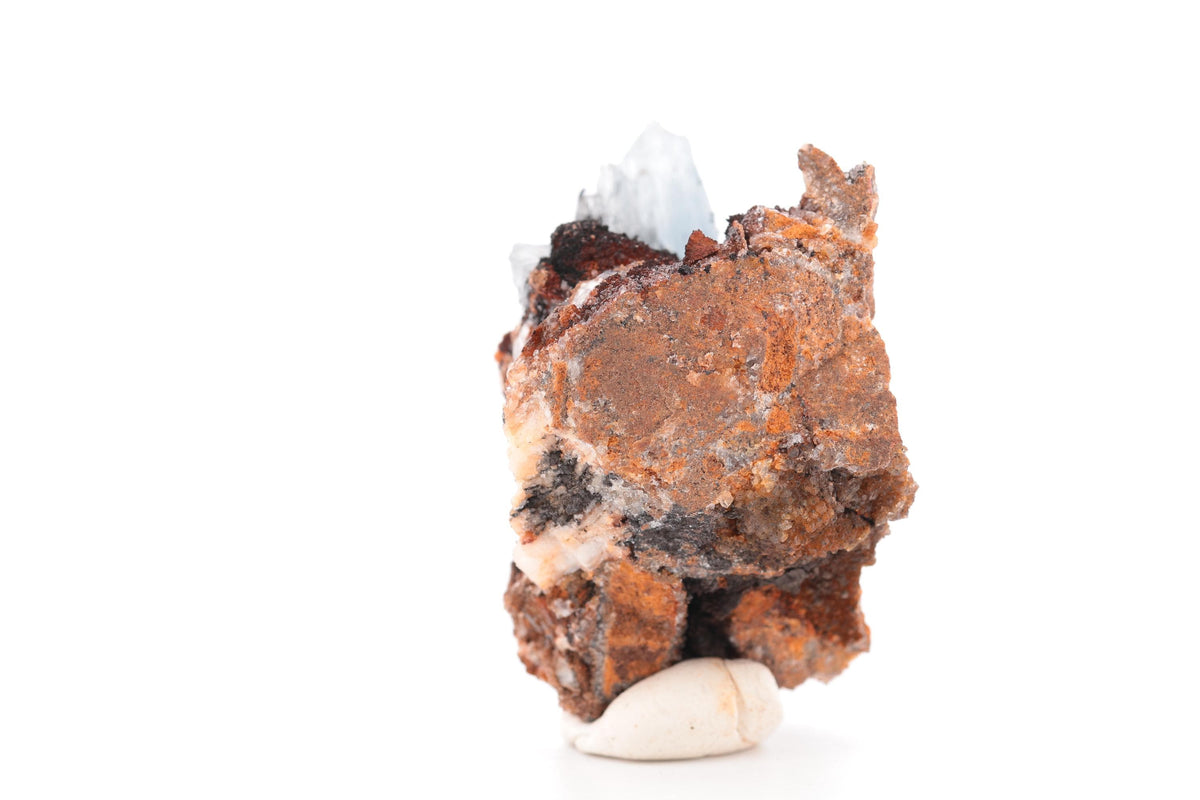 Baryte bleue sur goethite – Sidi Lhcen, Nador, Maroc – 74 g