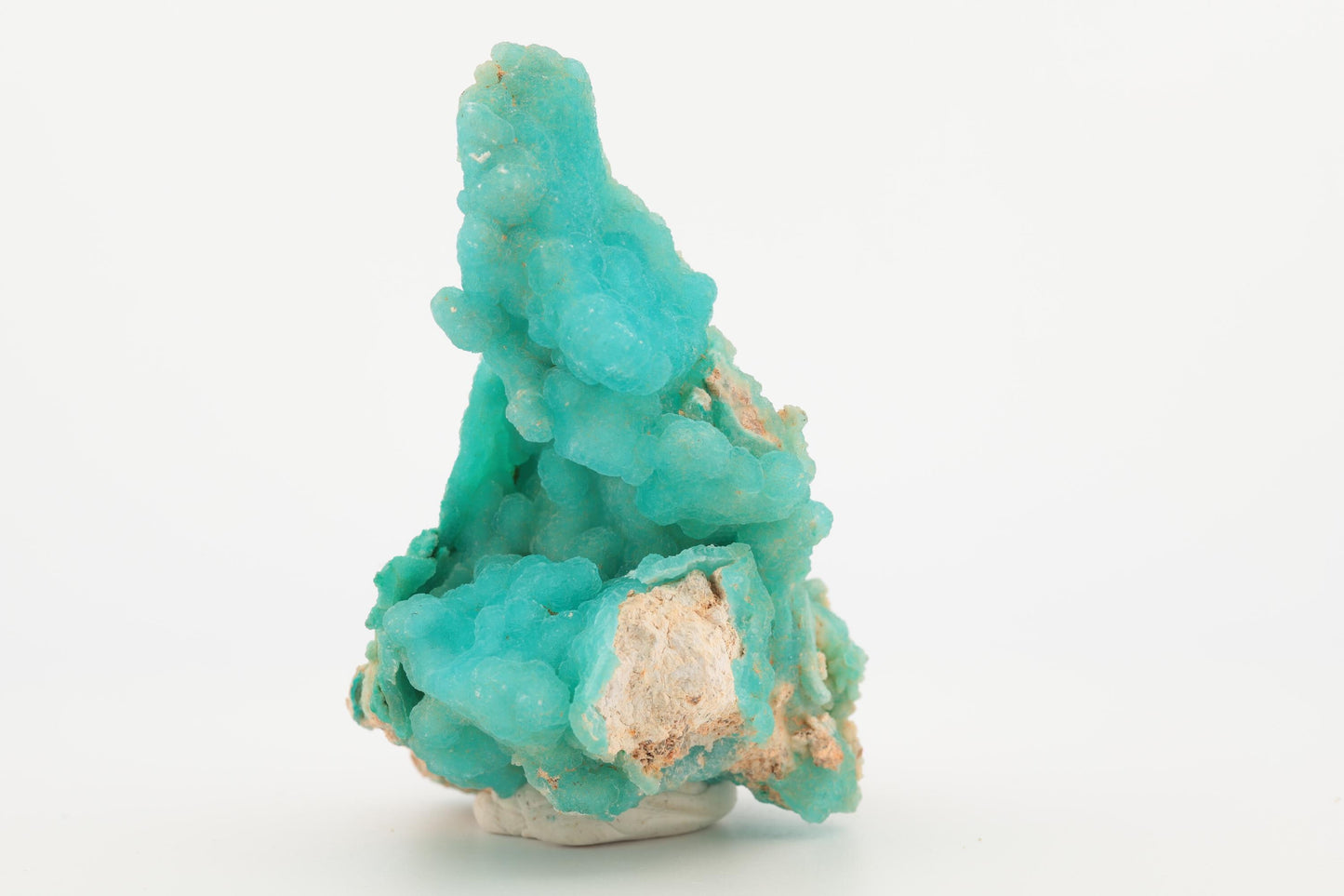 Hémimorphite naturelle du Congo – Cristaux botryoïdaux bleu turquoise avec matrice brute, 82 g