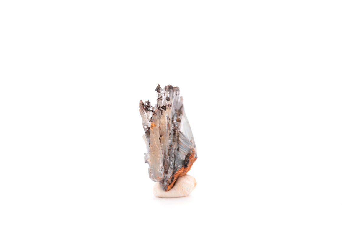 Baryte bleue sur goethite – Sidi Lhcen, Nador, Maroc – 20 g