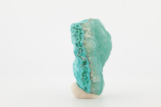 Superbe Smithsonite sur Chrysocolle et Malachite - Congo, 75g