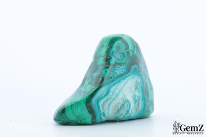 Chrysocolle-Malachite Polie, 158g, Motifs Tourbillonnants Naturels