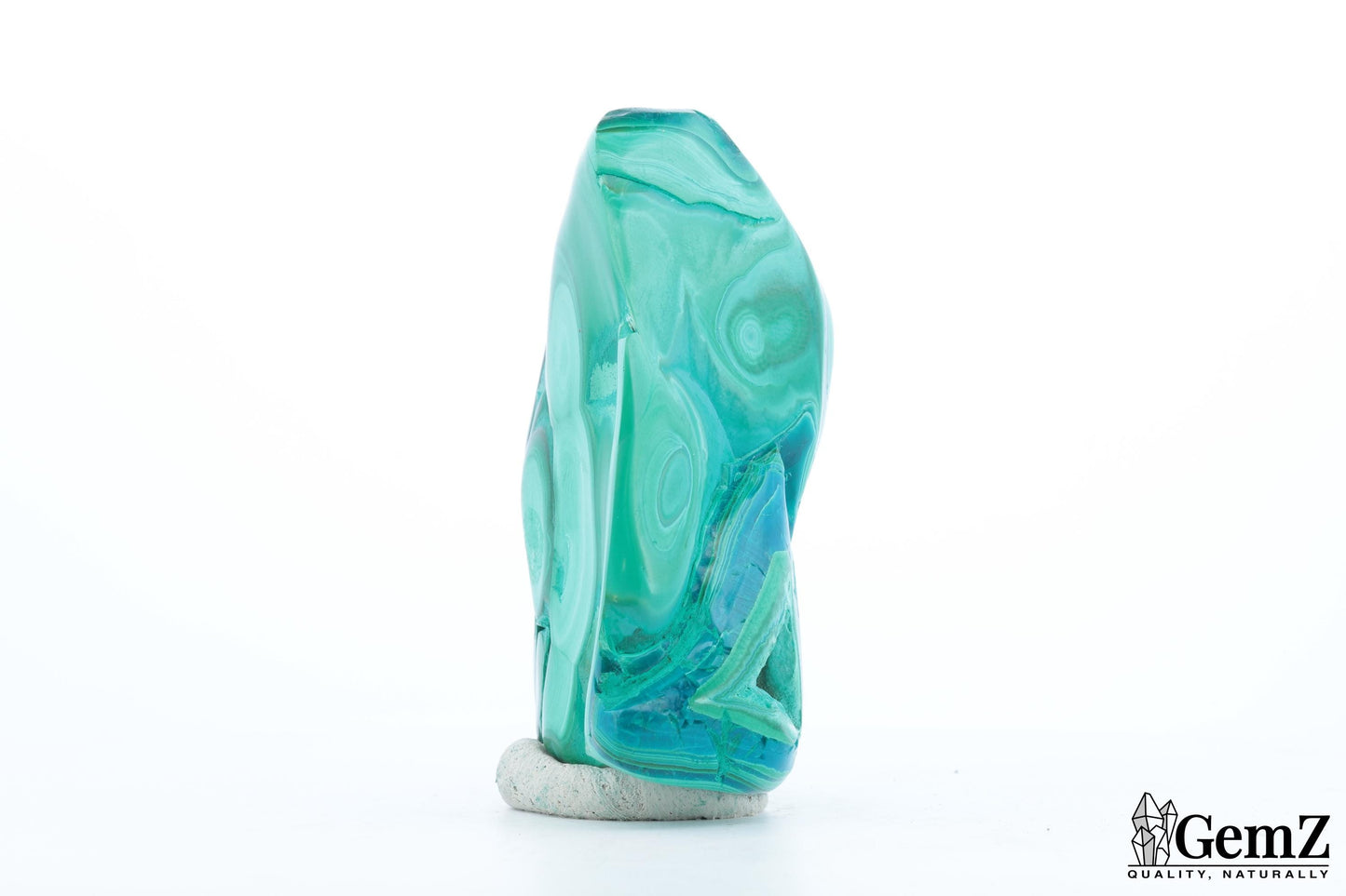 Chrysocolle-Malachite Sculpturale, 132g, Ondes de Vert et de Turquoise