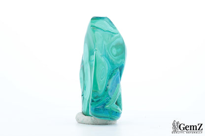 Chrysocolle-Malachite Sculpturale, 132g, Ondes de Vert et de Turquoise