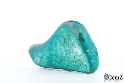 Chrysocolle-malachite polie, motifs ondulés – Congo RDC – 110 g