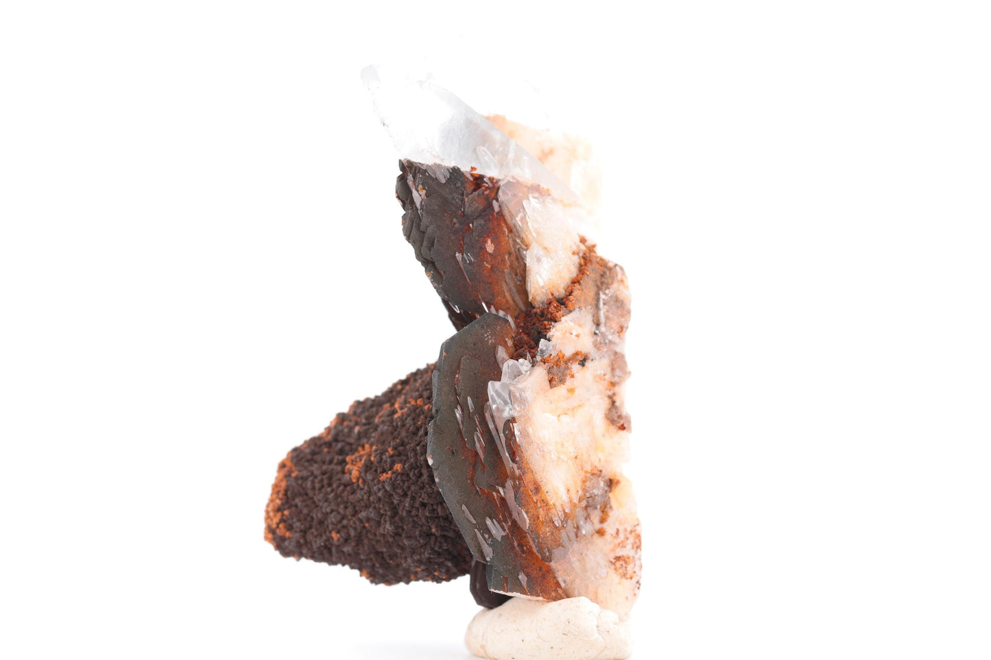 Baryte bleue sur Goéthite – Mine de Sidi Lhcen, Nador, Maroc, 59 g