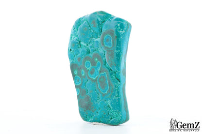 Chrysocolle-malachite polie, cercles vert émeraude – Congo RDC – 93 g