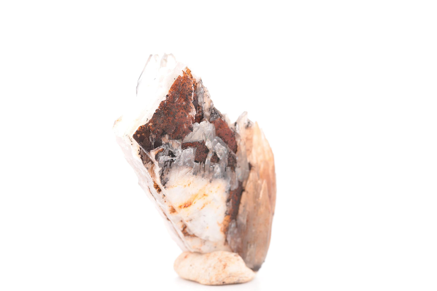 Baryte bleue sur Goéthite – Mine de Sidi Lhcen, Nador, Maroc, 91 g