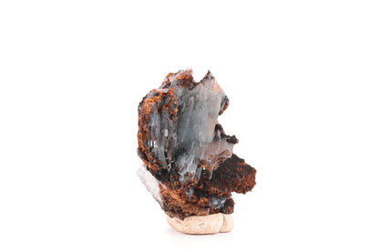 Baryte bleue sur goethite – Sidi Lhcen, Nador, Maroc – 43 g