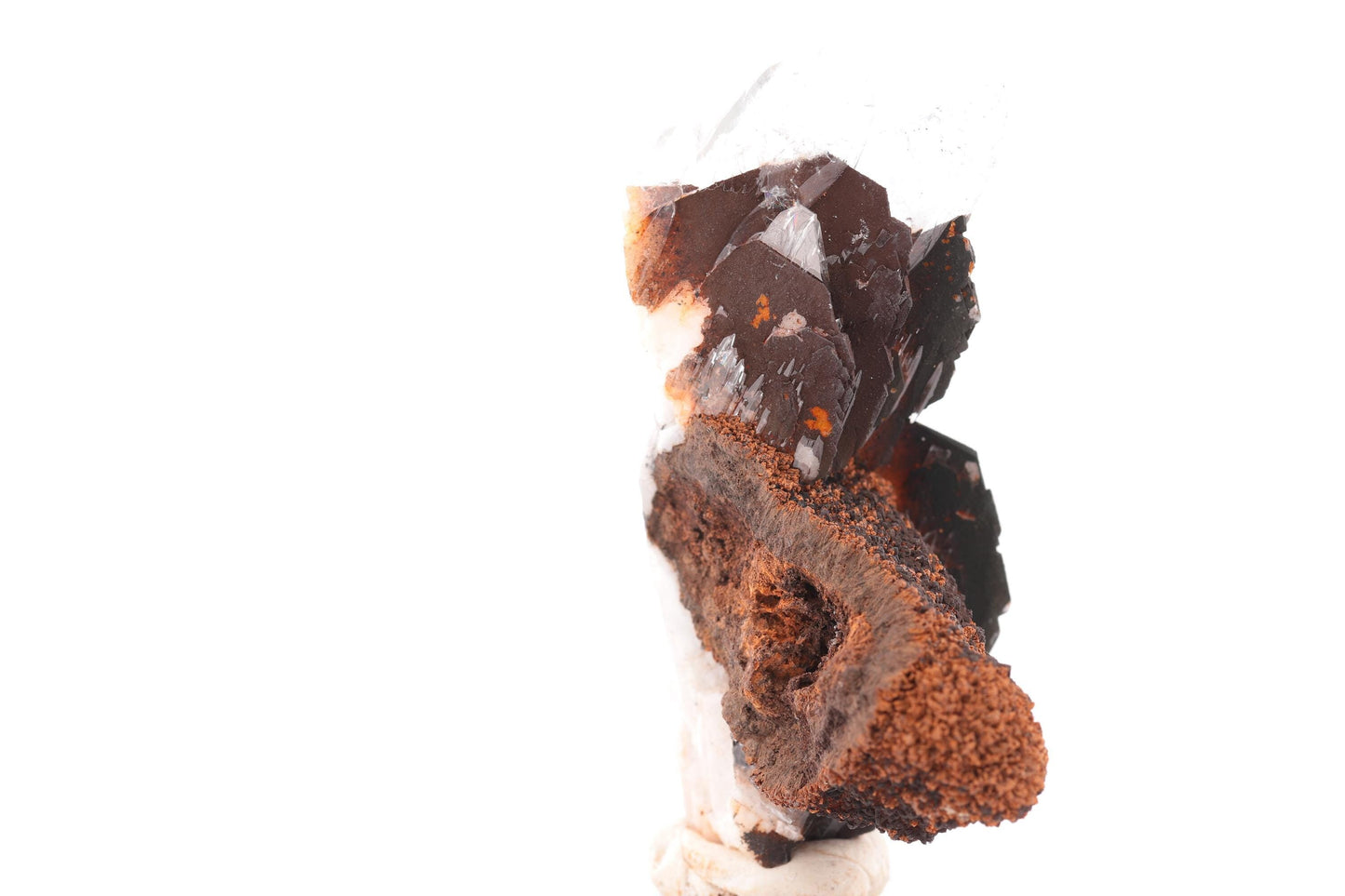 Baryte bleue sur Goéthite – Mine de Sidi Lhcen, Nador, Maroc, 59 g