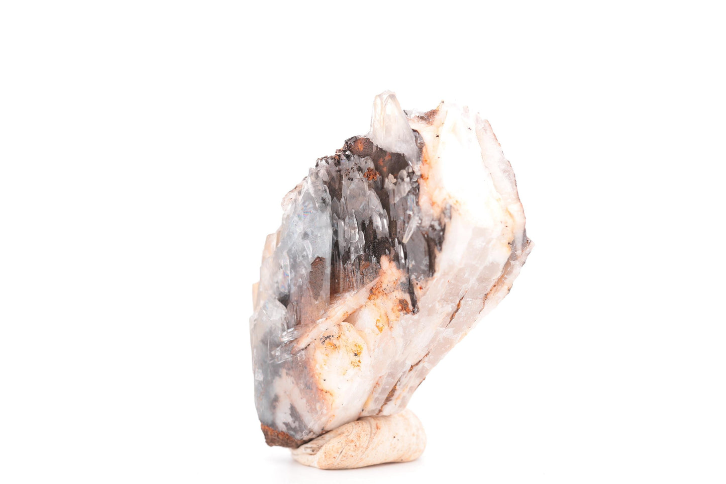 Baryte bleue sur Goéthite – Mine de Sidi Lhcen, Nador, Maroc, 91 g