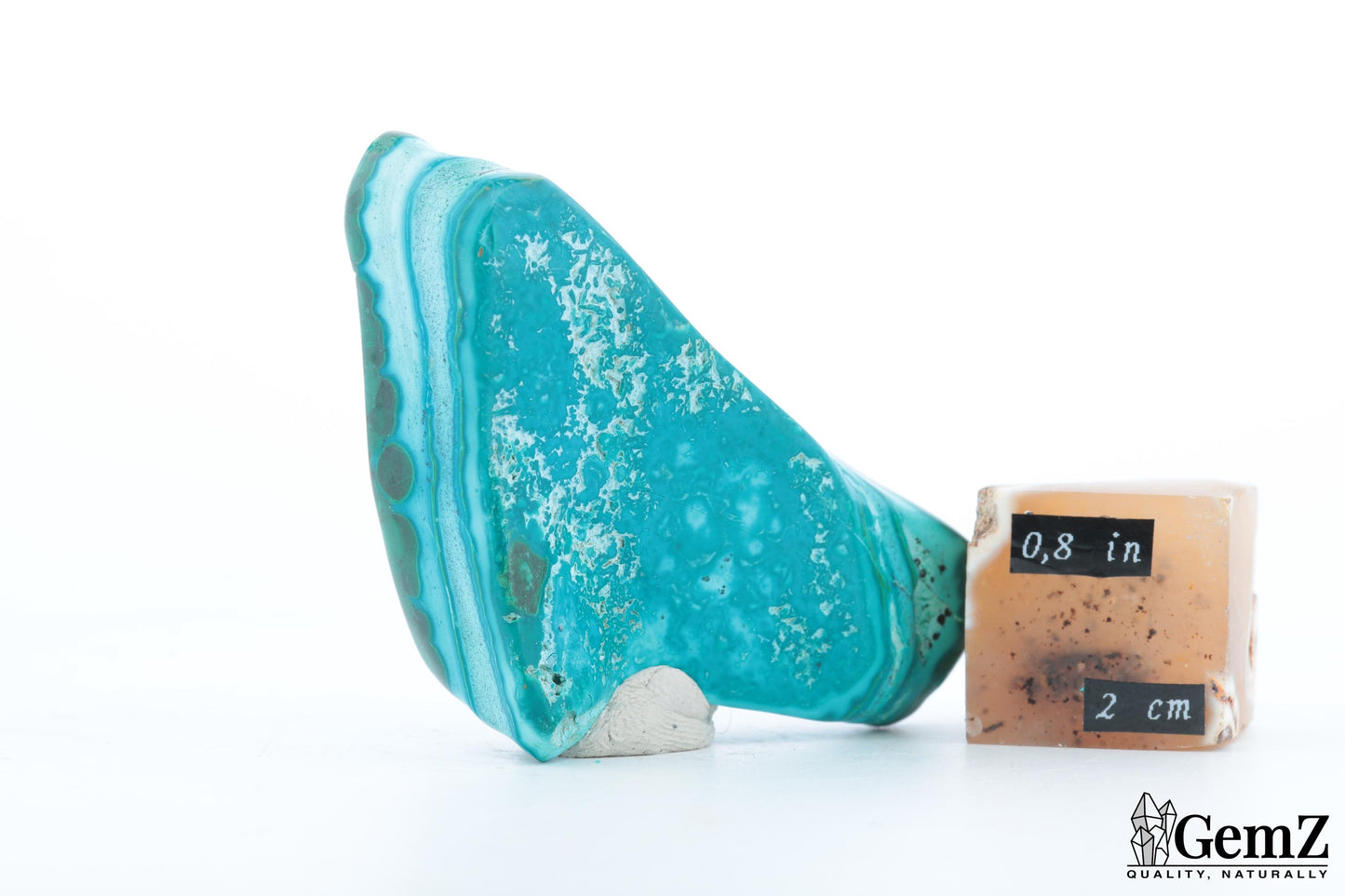 Petite Chrysocolle-Malachite 42g, Reflets Bleu Azur