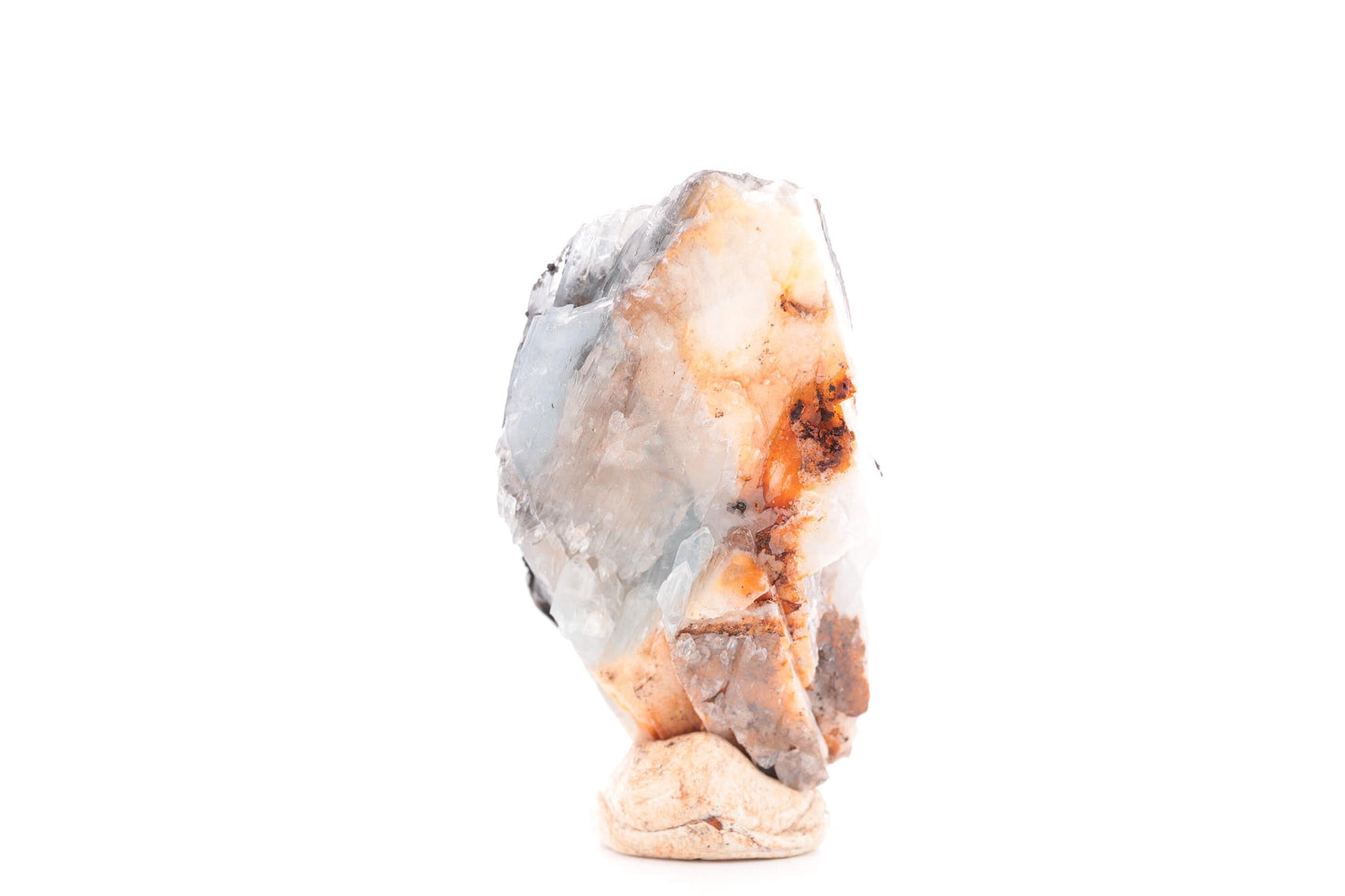 Baryte bleue sur Goéthite – Mine de Sidi Lhcen, Nador, Maroc, 60 g