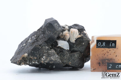 Mélanite et orthose sur gangue, 64g, Maroc