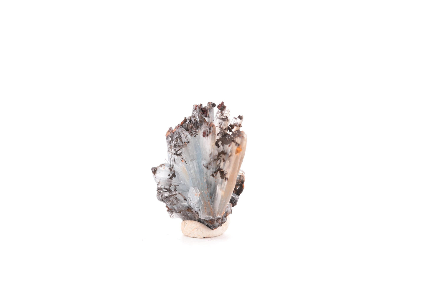 Baryte bleue sur Goéthite – Mine de Sidi Lhcen, Nador, Maroc, 20 g