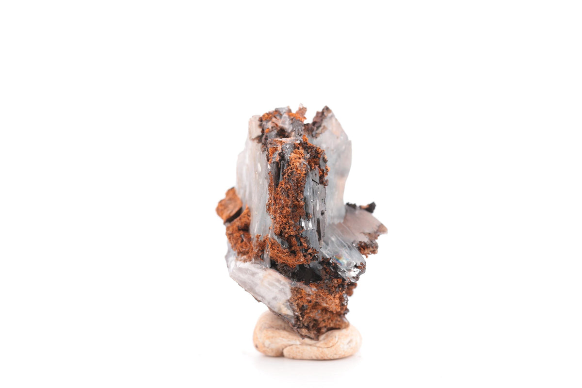 Baryte bleue sur goethite – Sidi Lhcen, Nador, Maroc – 43 g