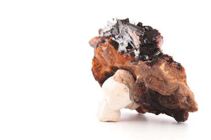 Baryte bleue sur Goéthite – Mine de Sidi Lhcen, Nador, Maroc, 121 g