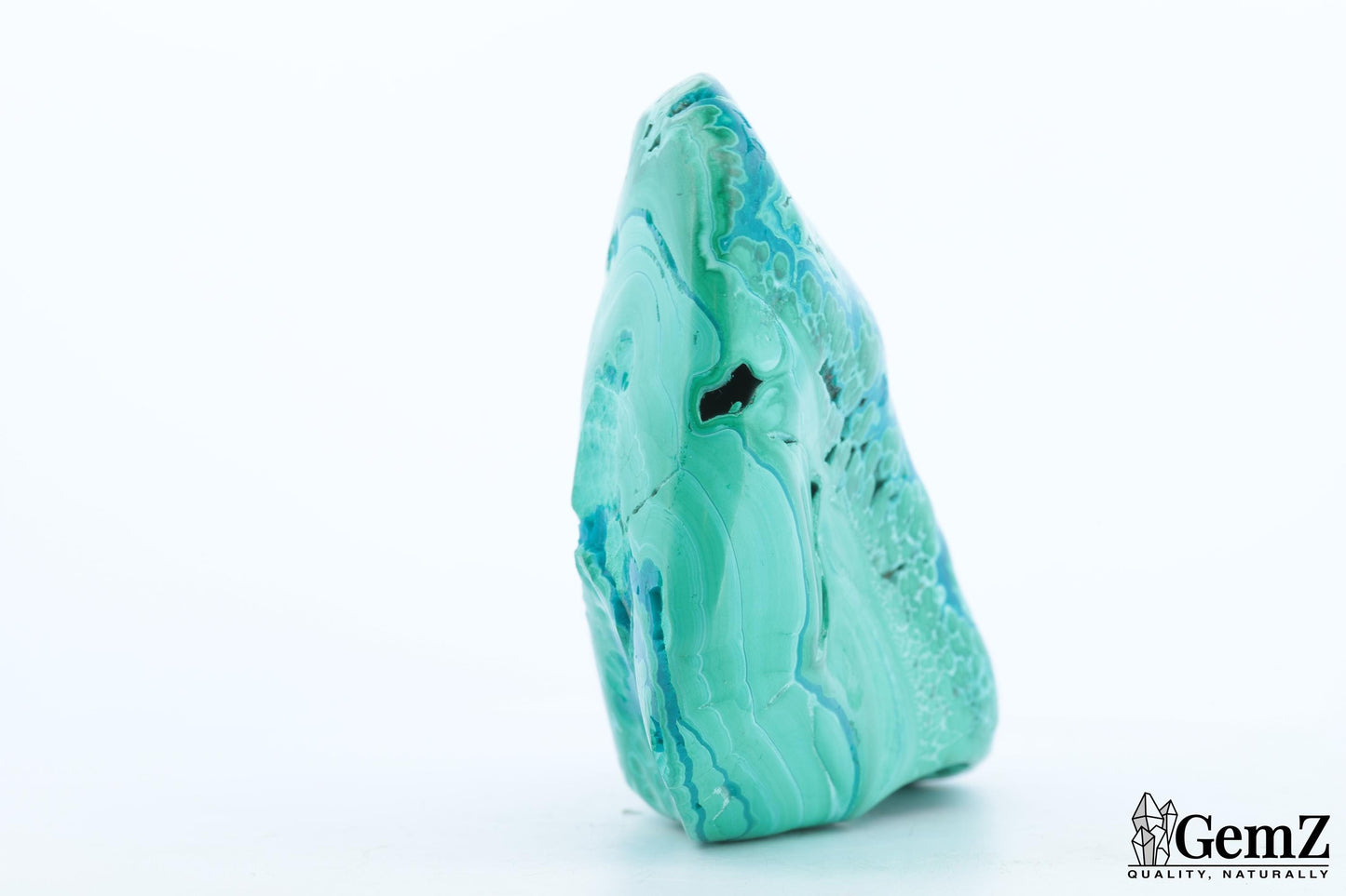 Chrysocolle-Malachite Exceptionnelle, 214g, Motifs Végétaux Uniques